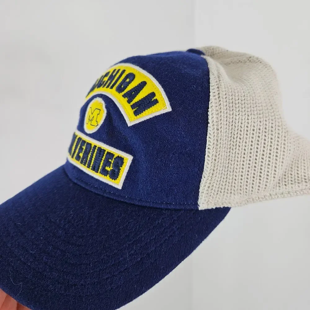 Mitchell & Ness Michigan Wolverines Meshback Fitted Cap Hat‎ | L - XL